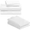 imageCalifornia Design Den Bedding Bundle  King Sheet Set with 4 Pillowcases 500 Thread Count 100 Cotton Sateen White