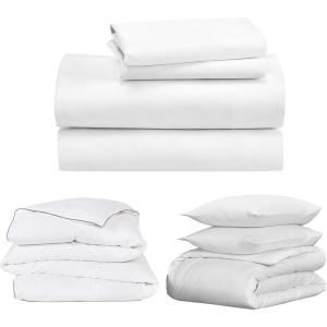 imageCalifornia Design Den 8 Piece Bedding Bundle  Sheet Set 800 Thread Count 100 Cotton Sateen  Down Alternative Comforter  Duvet Cover Set 400 Thread Count 100 Cotton Sateen King White