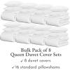 imageCalifornia Design Den Bulk Pack of 6 Oversized King Duvet Cover Sets  400 Thread Count 100 Cotton Sateen Case Includes 6 Duvet Covers and 12 Pillow Shams White01  White
