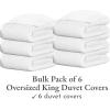 imageCalifornia Design Den Bulk Pack of 6 Oversized King Duvet Covers Only  400 Thread Count 100 Cotton Sateen Case Includes 6 Duvet Covers White01  White