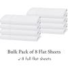 imageCalifornia Design Den Bulk Pack of 8 Full Size Flat Sheets Only  400 Thread Count 100 Cotton Sateen White01  White