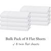 imageCalifornia Design Den Bulk Pack of 8 Full Size Flat Sheets Only  400 Thread Count 100 Cotton Sateen White01  White