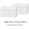 imageCalifornia Design Den Bulk Pack of 8 Full Size Flat Sheets Only  400 Thread Count 100 Cotton Sateen White01  White