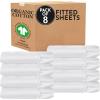 imageCalifornia Design Den Bulk Pack of 8 Full Size Fitted Sheets Only  100 Organic Cotton Percale Weave White