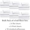 imageCalifornia Design Den Bulk 6Pack California King Sheet Sets  400 Thread Count 100 Cotton Sateen Deep Pocket Cal King Sheets Cooling Sheets Soft California King Sheets White Sheets01  White