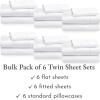 imageCalifornia Design Den Bulk 6Pack California King Sheet Sets  400 Thread Count 100 Cotton Sateen Deep Pocket Cal King Sheets Cooling Sheets Soft California King Sheets White Sheets01  White