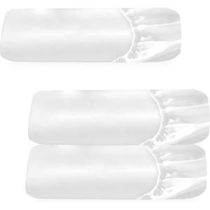 imageCalifornia Design Den 3Pack Fitted Sheets 100 Organic Cotton Percale Includes 3 Fitted Sheets Only Twin XL White