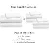 imageCalifornia Design Den 3Pack Twin XL Sheet Sets 100 Cotton Sateen Includes 3 Flat 3 Fitted ampamp 3 Pillowcases White
