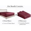 imageCalifornia Design Den 3Piece Bundle  Fitted Sheet with 2 Pillowcases 400 Thread Count 100 Cotton Sateen Deep Pockets Twin XL Size Burgundy Red