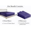 imageCalifornia Design Den 3Piece Bundle  Fitted Sheet with 2 Pillowcases 400 Thread Count 100 Cotton Sateen Deep Pockets Twin XL Size Dark Purple