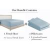 imageCalifornia Design Den 3Piece Bundle  Fitted Sheet with 2 Pillowcases 400 Thread Count 100 Cotton Sateen Deep Pockets Twin XL Size Sky Blue