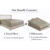 imageCalifornia Design Den 3Piece Bundle  Fitted Sheet with 2 Pillowcases 400 Thread Count 100 Cotton Sateen Deep Pockets Twin XL Size Taupe