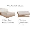 imageCalifornia Design Den 3Piece Bundle  Fitted Sheet with 2 Pillowcases Soft 100 Cotton Sateen Deep Pockets Twin XL Size Beige