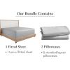 imageCalifornia Design Den 3Piece Bundle  Fitted Sheet with 2 Pillowcases Soft 100 Cotton Sateen Deep Pockets Twin XL Size Light Grey