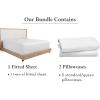 imageCalifornia Design Den 3Piece Bundle  Fitted Sheet with 2 Pillowcases Soft 100 Cotton Sateen Deep Pockets Twin XL Size White