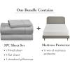 imageCalifornia Design Den 4 Piece Bedding Bundle  3 Piece Sheet Set 400 Thread Count 100 Cotton Sateen with 1 Mattress Protector Twin XL Light Gray