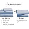 imageCalifornia Design Den 5 Piece Twin XL Size Sheet Set with 3 Pillowcases  Soft 100 Cotton Sateen Blue Hydrangea