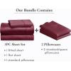 imageCalifornia Design Den 5 Piece Twin XL Size Sheet Set with 3 Pillowcases 400 Thread Count 100 Cotton Sateen Burgundy Red