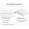 imageCalifornia Design Den 5 Piece Twin XL Size Sheet Set with 3 Pillowcases 400 Thread Count 100 Cotton Sateen Ivory