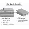 imageCalifornia Design Den 5 Piece Twin XL Size Sheet Set with 3 Pillowcases 400 Thread Count 100 Cotton Sateen Light Grey