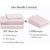 imageCalifornia Design Den 5 Piece Twin XL Size Sheet Set with 3 Pillowcases 400 Thread Count 100 Cotton Sateen Pink