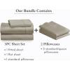 imageCalifornia Design Den 5 Piece Twin XL Size Sheet Set with 3 Pillowcases 400 Thread Count 100 Cotton Sateen Taupe