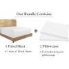 imageCalifornia Design Den Bedding Bundle  Twin XL Fitted Sheet with 2 Pillowcases 100 Organic Cotton Percale White