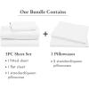 imageCalifornia Design Den Bedding Bundle  Twin XL Sheet Set with 3 Pillowcases 100 Organic Cotton Percale White