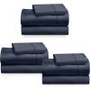 imageCalifornia Design Den 3Pack Sheet Sets 400 Thread Count 100 Cotton Sateen Deep Pocket Includes 3 Fitted Sheets 3 Flat Sheets and 3 Pillowcases Twin XL Indigo Dusty Blue