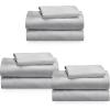 imageCalifornia Design Den 3Pack Twin XL Sheet Sets 100 Cotton Sateen Includes 3 Flat 3 Fitted ampamp 3 Pillowcases Light Grey
