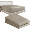 imageCalifornia Design Den 3Piece Bundle  Fitted Sheet with 2 Pillowcases 400 Thread Count 100 Cotton Sateen Deep Pockets Twin XL Size Taupe