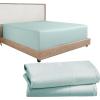 imageCalifornia Design Den 3Piece Bundle  Fitted Sheet with 2 Pillowcases Soft 100 Cotton Sateen Deep Pockets Twin XL Size Seafoam