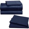 imageCalifornia Design Den Bedding Bundle  Twin XL Sheet Set with 3 Pillowcases 100 Organic Cotton Percale Navy