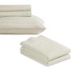 imageCalifornia Design Den Bedding Bundle  Twin XL Striped Sheet Set with 3 Pillowcases 500 Thread Count 100 Cotton Sateen Ivory Striped