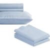 imageCalifornia Design Den Bedding Bundle  Twin XL Striped Sheet Set with 3 Pillowcases 500 Thread Count 100 Cotton Sateen Light Blue Striped