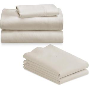 imageCalifornia Design Den 5 Piece Twin XL Size Sheet Set with 3 Pillowcases 600 Thread Count 100 Cotton Sateen Ivory