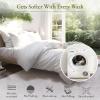 image5 Piece California King Size Sheet Set Grey and Waterproof Mattress Protector White Bundle  Rayon from Bamboo Sateen 4 Piece Sheet Set with 1 Mattress Protector
