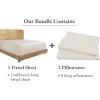 imageCalifornia Design Den Bedding Bundle  Cal King Fitted Sheet with 2 Pillowcases 100 Organic Cotton Percale Natural Ivory