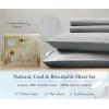 imageCalifornia Design Den Queen Size Bed Set 400 Thread Count 100 Cotton Sateen Sheets Deep Pocket Cooling Plaid40  Striped Silver Gray