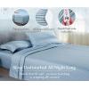 imageCalifornia Design Den Queen Size Bed Set 400 Thread Count 100 Cotton Sateen Sheets Deep Pocket Cooling Plaid41  Striped Blue Hydrangea