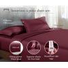 imageCalifornia Design Den Queen Size Bed Set 400 Thread Count 100 Cotton Sateen Sheets Deep Pocket Cooling PlaidBurgundy Red