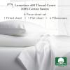 imageCalifornia Design Den Queen Size Bed Set 400 Thread Count 100 Cotton Sateen Sheets Deep Pocket Cooling PlaidIvory