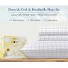 imageCalifornia Design Den Queen Size Bed Set 400 Thread Count 100 Cotton Sateen Sheets Deep Pocket Cooling PlaidPattern  Plaid