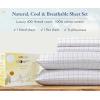 imageCalifornia Design Den Queen Size Bed Set 400 Thread Count 100 Cotton Sateen Sheets Deep Pocket Cooling PlaidPattern  Plaid