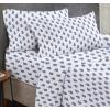imageCalifornia Design Den Queen Size Bed Set 400 Thread Count 100 Cotton Sateen Sheets Deep Pocket Cooling PlaidPattern Paisley  WhiteNavy Blue