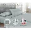imageCalifornia Design Den Queen Size Bed Set 400 Thread Count 100 Cotton Sateen Sheets Deep Pocket Cooling PlaidSilver Sage