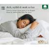 imageCalifornia Design Den Queen Size Bed Set 400 Thread Count 100 Cotton Sateen Sheets Deep Pocket Cooling PlaidSilver Sage