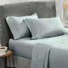 imageCalifornia Design Den Queen Size Bed Set 400 Thread Count 100 Cotton Sateen Sheets Deep Pocket Cooling PlaidSilver Sage