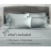 imageCalifornia Design Den Queen Size Bed Set 400 Thread Count 100 Cotton Sateen Sheets Deep Pocket Cooling PlaidSilver Sage