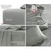 imageCalifornia Design Den Queen Size Bed Set 400 Thread Count 100 Cotton Sateen Sheets Deep Pocket Cooling PlaidSlate Gray